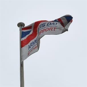Photo showing Armed Forces Day flag at full mast above Basildon Centre