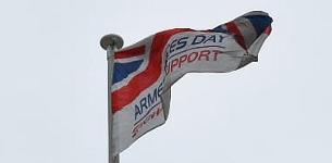 Photo showing Armed Forces Day flag at full mast above Basildon Centre