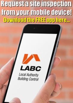 Button image - link to Download the LABC Site Inspection app for Android or Apple mobile devices