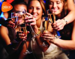 Image promoting hire of the the David Marks Suite at The Place, Pitsea - image shows people celebrating with champagne