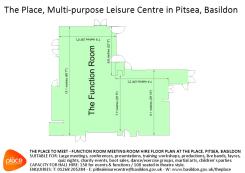 Image showing the floor plan of the Function Room available for meeting room hire at The Place, Pitsea
