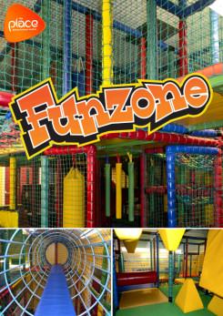 Image promoting the Funzone children's soft play area party hire at The Place Multi-purpose Leisure Centre in Pitsea, Basildon