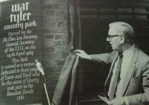 Heritage Photo of Basildon - 1984 - Len Murray General Secretary of the Trades Union Congress opens Wat Tyler Park